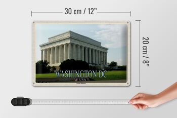 Signe en étain voyage 30x20cm, Washington DC USA Lincoln Memorial 4