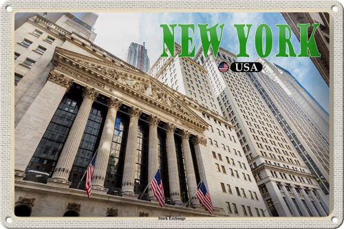 Blechschild Reise 30x20cm New York USA Stock Exchange Börse