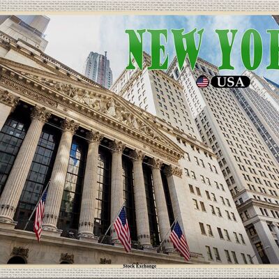 Blechschild Reise 30x20cm New York USA Stock Exchange Börse