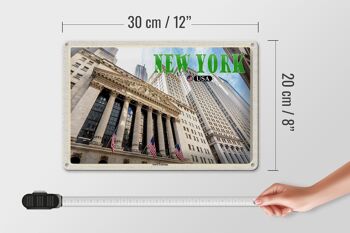 Signe en étain voyage 30x20cm, bourse des valeurs de New York USA 4