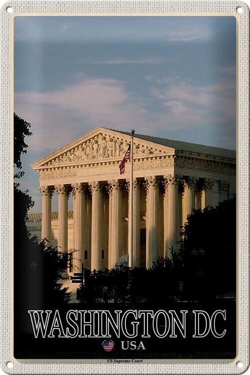 Blechschild Reise 20x30cm Washington DC USA US Supreme Court