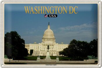 Signe en étain voyage 30x20cm, Washington DC, états-unis, Capitole des États-Unis 1