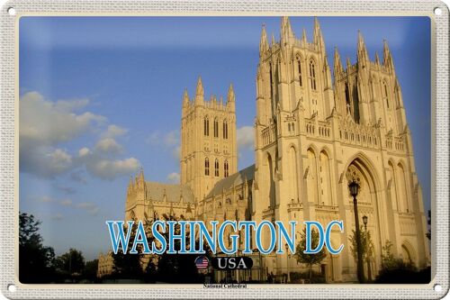 Blechschild Reise 30x20cm Washington DC USA National Cathedral