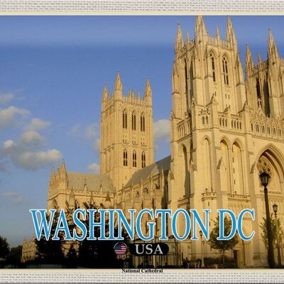 Cartel de chapa de viaje 30x20cm Catedral Nacional de Washington DC EE. UU.