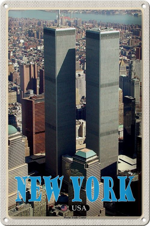 Blechschild Reise 20x30cm New York USA World Trade Center
