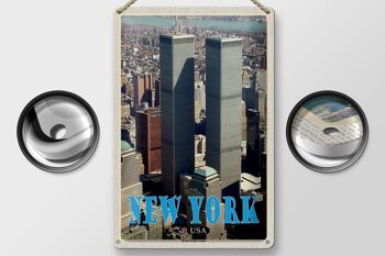 Panneau en étain voyage 20x30cm, New York, USA, World Trade Center 2
