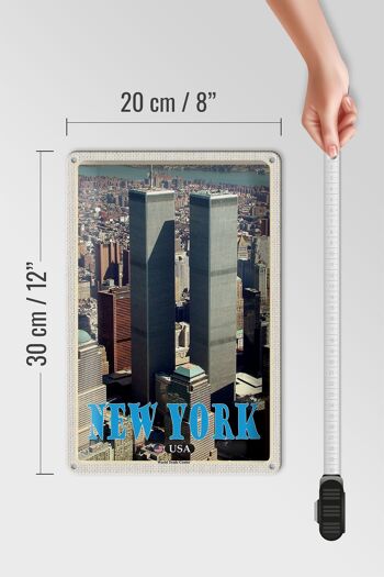 Panneau en étain voyage 20x30cm, New York, USA, World Trade Center 4