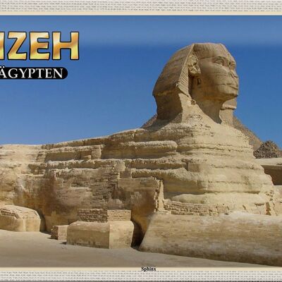 Targa in metallo da viaggio 30x20 cm Giza Egitto Sfinge
