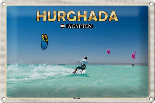 Blechschild Reise 30x20cm Hurghada Ägypten Kitesurfer Urlaub