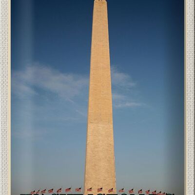 Cartel de chapa de viaje 20x30cm Washington DC EE. UU. Monumento a Washington