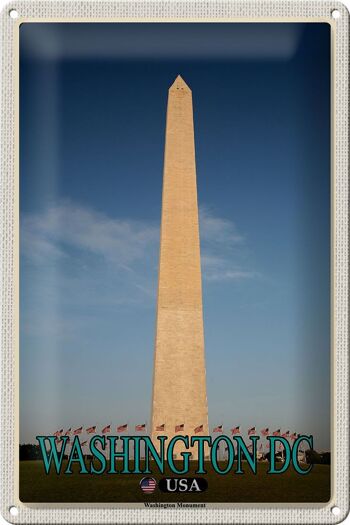 Signe en étain voyage 20x30cm, Washington DC USA Washington Monument 1