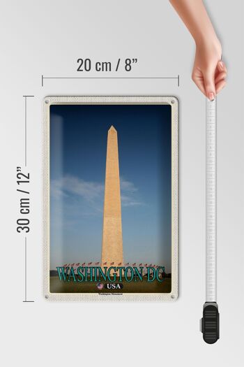 Signe en étain voyage 20x30cm, Washington DC USA Washington Monument 4