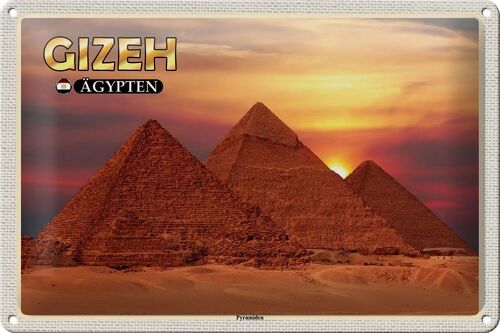 Blechschild Reise 30x20cm Gizeh Ägypten Pyramiden