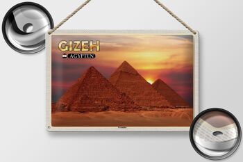 Signe en étain voyage 30x20cm, pyramides de Gizeh, egypte 2