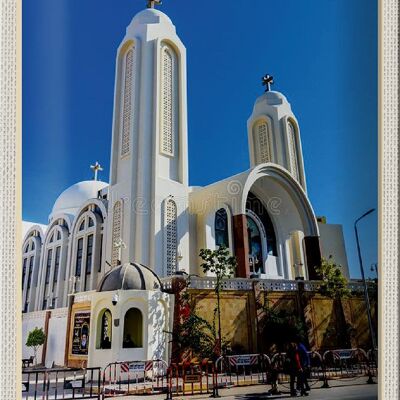 Panneau de voyage en étain, 20x30cm, Hurghada, egypte, église copte