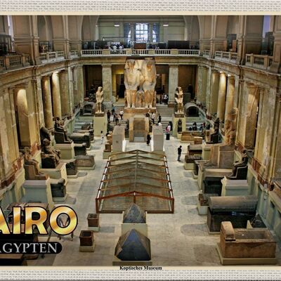Panneau en étain voyage 30x20cm, musée copte du Caire, egypte