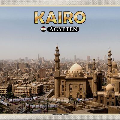 Targa in metallo da viaggio 30x20 cm Cairo Egitto Quartiere islamico
