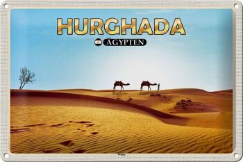 Signe en étain voyage 30x20cm, Hurghada egypte chameaux du désert 1