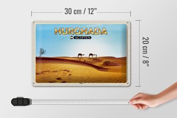 Signe en étain voyage 30x20cm, Hurghada egypte chameaux du désert 4