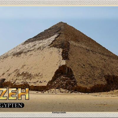 Signe en étain voyage 30x20cm, pyramide courbée de Giza, egypte