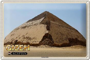 Signe en étain voyage 30x20cm, pyramide courbée de Giza, egypte 1