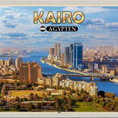 Cartel de chapa de viaje 30x20cm El Cairo Egipto Río Nilo