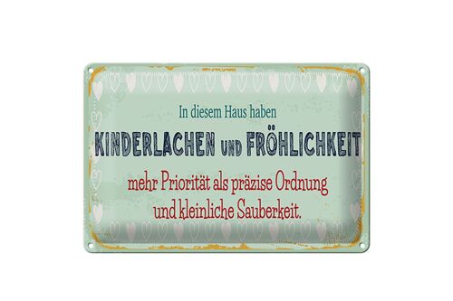 Blechschild Spruch 30x20cm Kinderlachen und Fröhlichkeit