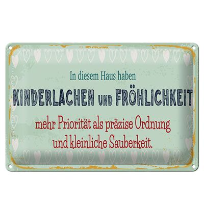 Blechschild Spruch 30x20cm Kinderlachen und Fröhlichkeit