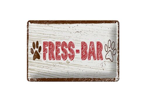 Blechschild Hinweis 30x20cm Fress-Bar Hund