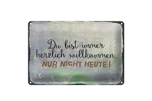 Blechschild Spruch 30x20cm du bist immer willkommen. Nur nicht heute