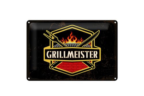 Blechschild Spruch 30x20cm Grillmeister