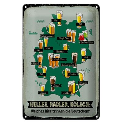 Cartel de chapa 20x30cm ¿Qué cerveza beben los alemanes? Mapa