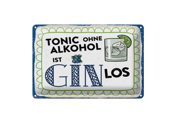 Plaque en tôle 30x20cm Tonic sans Gin continue 1