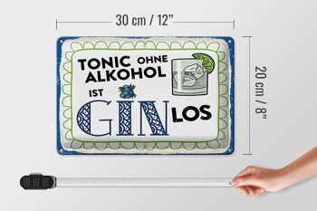 Plaque en tôle 30x20cm Tonic sans Gin continue 4