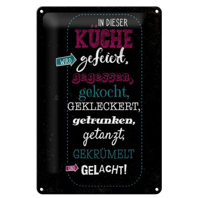 Blechschild Spruch 20x30cm In dieser Küche wird Aufzählung