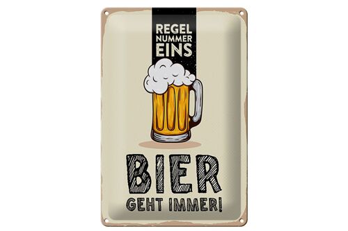 Blechschild 20x30cm Regel Nummer eins Bier geht immer