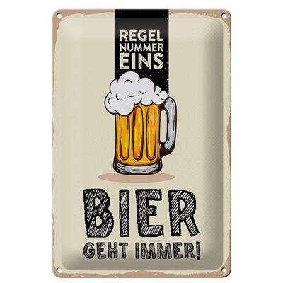 Blechschild 20x30cm Regel Nummer eins Bier geht immer