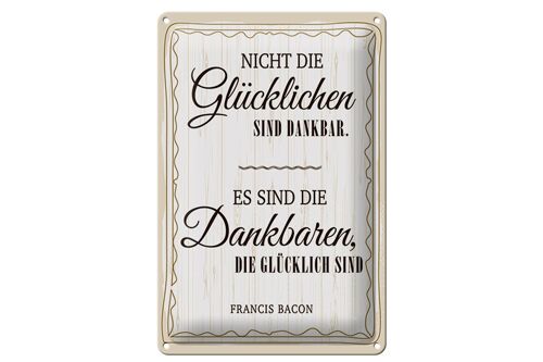 Blechschild Zitat 20x30cm Es sind die Dankbaren, die glücklich sind