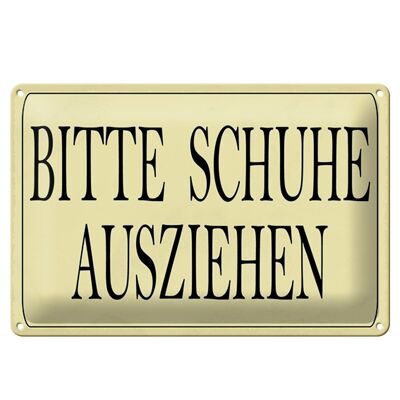 Blechschild Hinweis 30x20cm Bitte Schuhe ausziehen