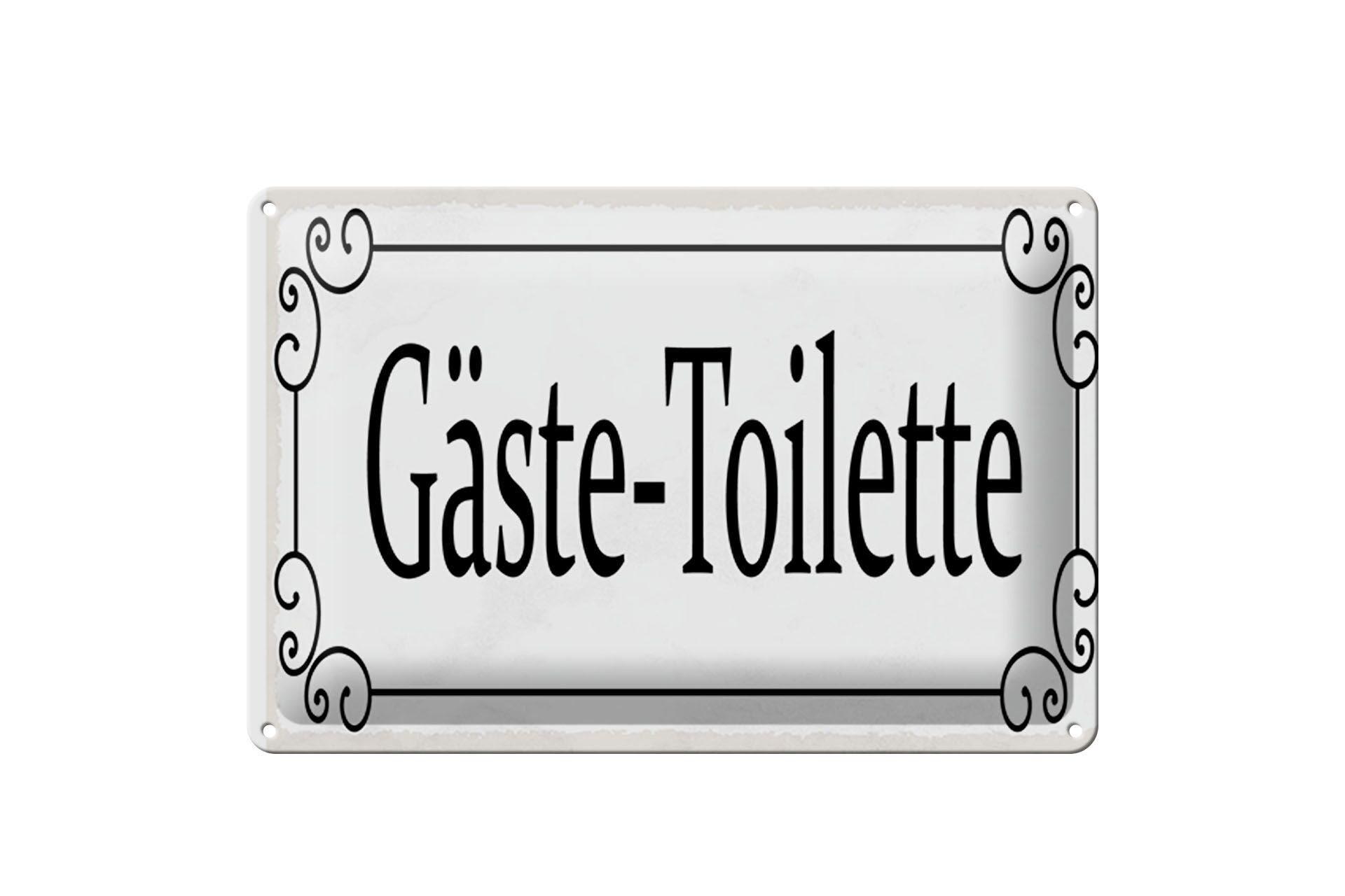 Metal sign notice 30x20cm guest toilet