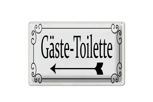 Blechschild Hinweis 30x20cm Gäste-Toilette links Pfeil