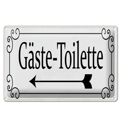 Blechschild Hinweis 30x20cm Gäste-Toilette links Pfeil