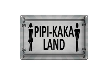 Plaque signalétique en tôle 30x20cm Pipi-Kaka Land toilettes 1