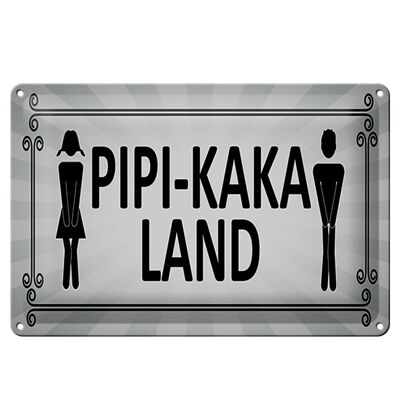 Plaque signalétique en tôle 30x20cm Pipi-Kaka Land toilettes