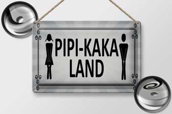 Plaque signalétique en tôle 30x20cm Pipi-Kaka Land toilettes 2