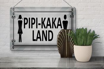 Plaque signalétique en tôle 30x20cm Pipi-Kaka Land toilettes 3