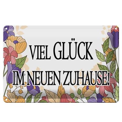 Metal sign note 30x20cm good luck in your new home
