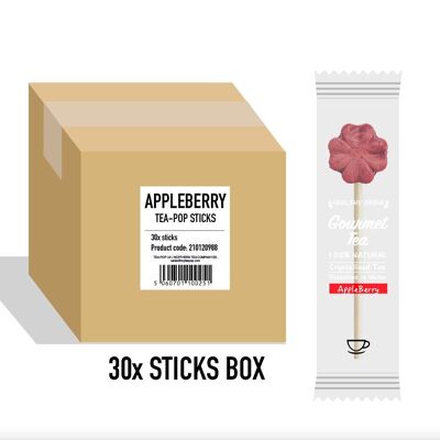 AppleBerry Tea-Pop Stick, pour services de restauration, carton de 30 bâtonnets