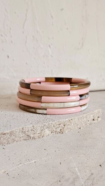 Bracelet Jonc Corne - 5 mm - Trio Candy Pink 2