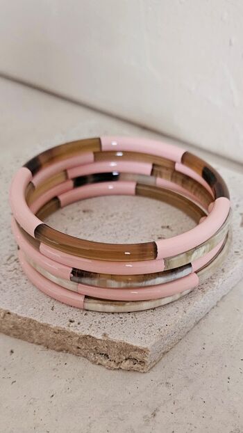 Bracelet Jonc Corne - 5 mm - Trio Candy Pink 5